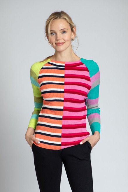 APNY Mixed Stripe Reversible Rib Sweater