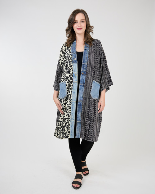 Shannon Passero Black Mix Print Duster