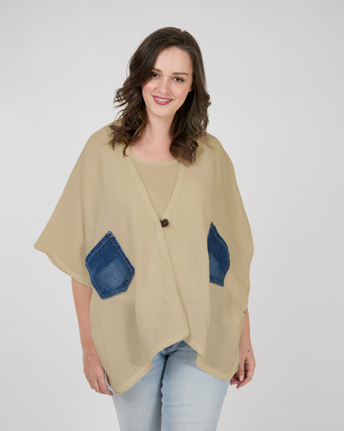 Shannon Passero Buff Cotton Gauze Cardigan