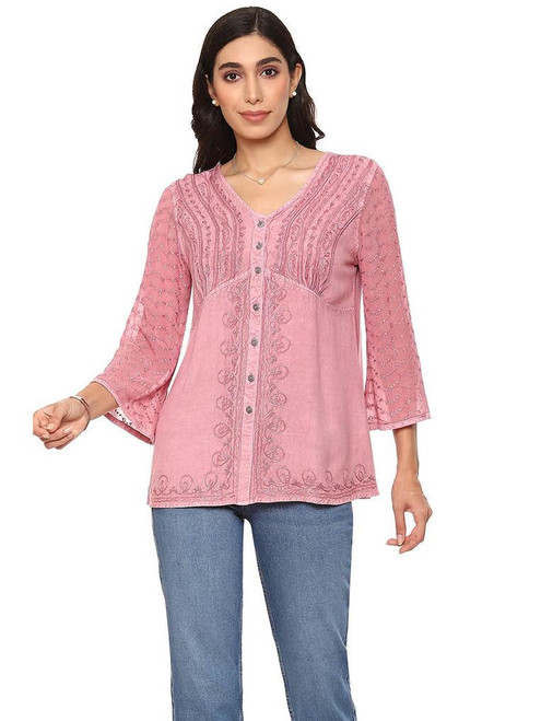 Parsley & Sage Rose Embroidered Blouse