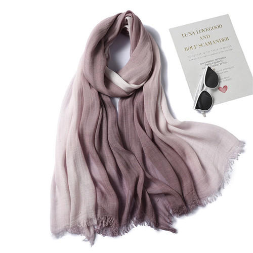 Winding River Light Pink & Mauve Cotton/Linen Scarf