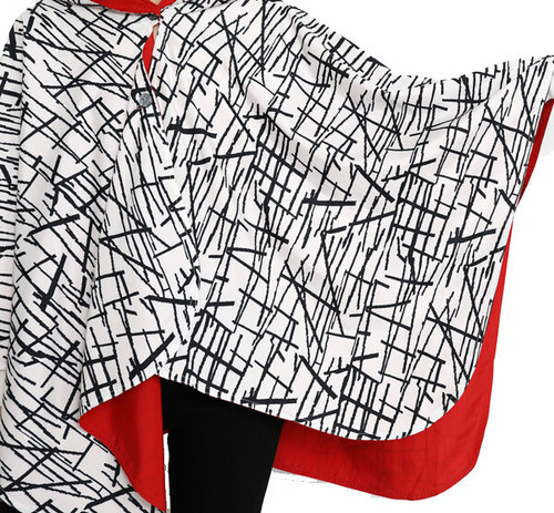 Winding River Black & White/ Red Reversible Rain Cape