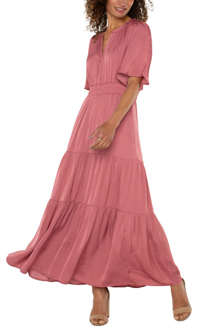 Liverpool Mauve Tiered Maxi Dress