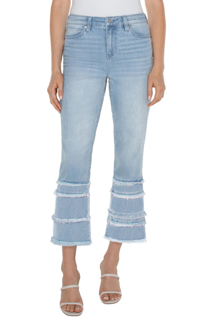 Liverpool Frayed Crop Flare Jean