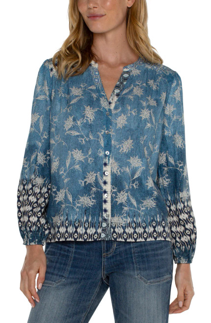 Liverpool Indigo Patchwork Top