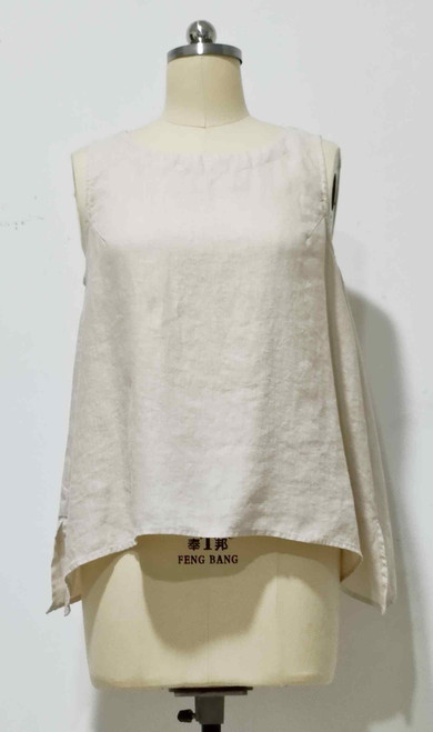 Kleen Linen Uneven Hem Tank