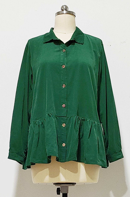 Kleen Cotton Corduroy Ruffle Shirt