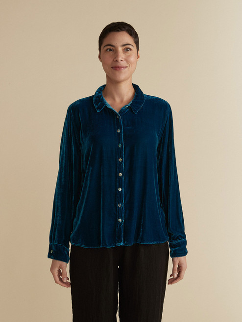 Cut Loose Velvet Fitted Shirt