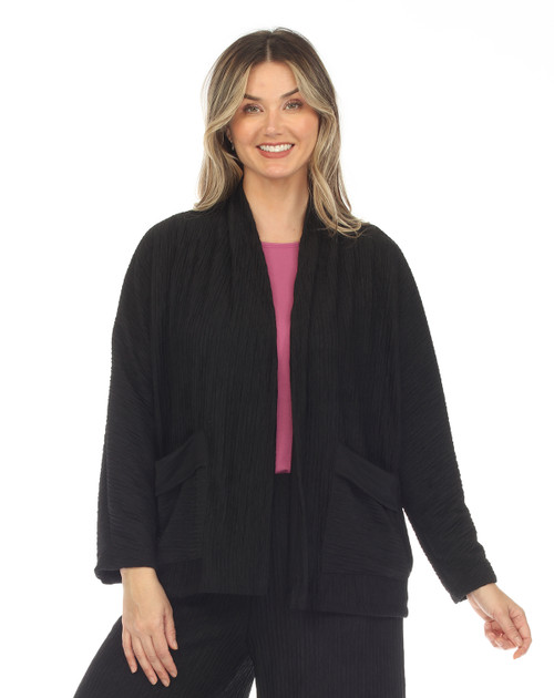 Inoah Black Textured Knit Cardigan