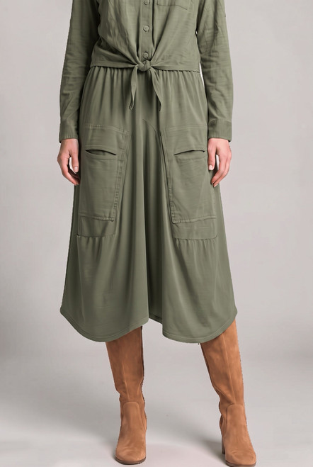 Tempo Paris Army Cotton Bubble Skirt
