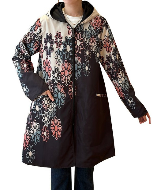 【美品】RAINMAKER- SHADOWSTRIPE HOODEDCOAT MONOCHROME