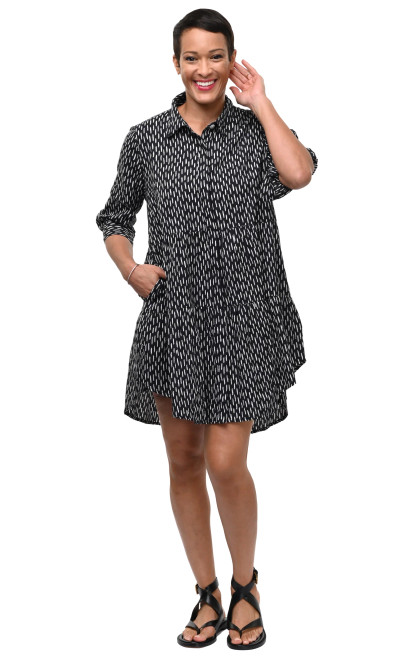 Tulip Dashed Lines Cotton Celine Dress