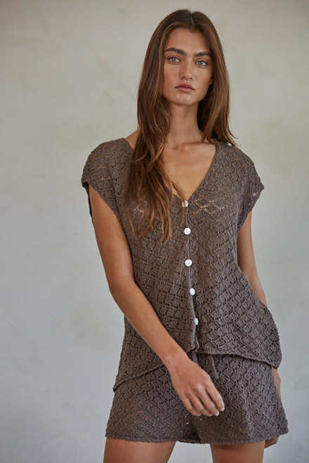 By Together Coco Cotton Open Weave Vest