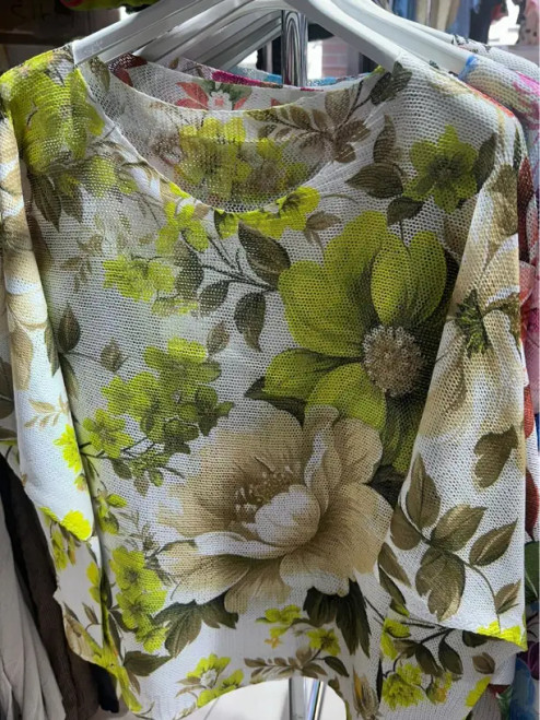 LOOWIE Olive Floral Printed Sweater