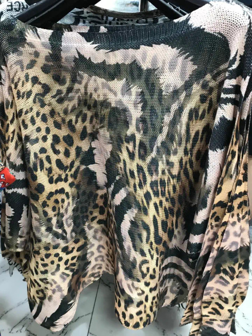 LOOWIE Leopard Brown Printed Sweater