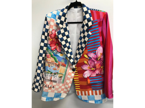 LOOWIE Italian Floral Print Blazer