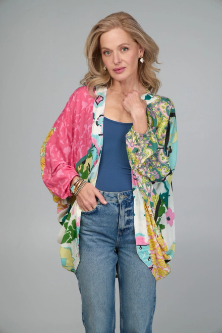 Saachi Multicolored Mixed Patterned Kimono