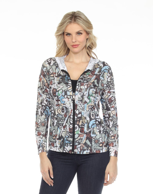 Inoah Hidden Code Burnout Hoodie Jacket