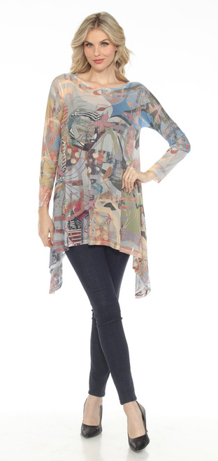 Inoah Peach Blush Mesh Top