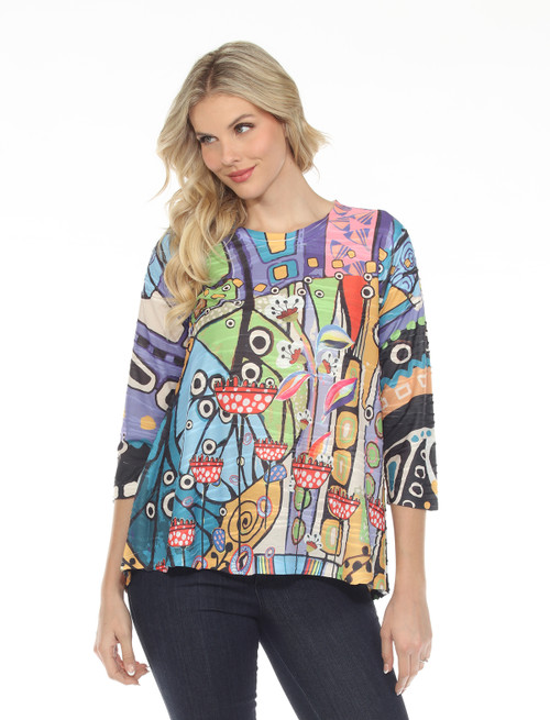 Inoah Pop Art A-Line Textured Top