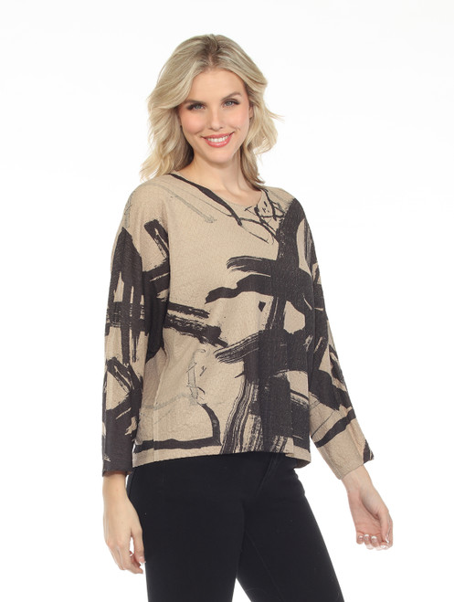 Inoah Noir Textured Mocha Top