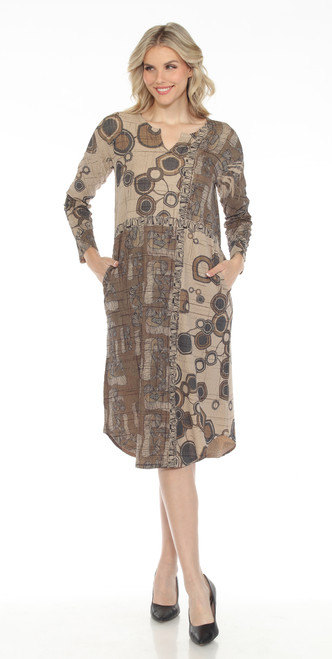 Inoah Cooper Textured Mocha Dress