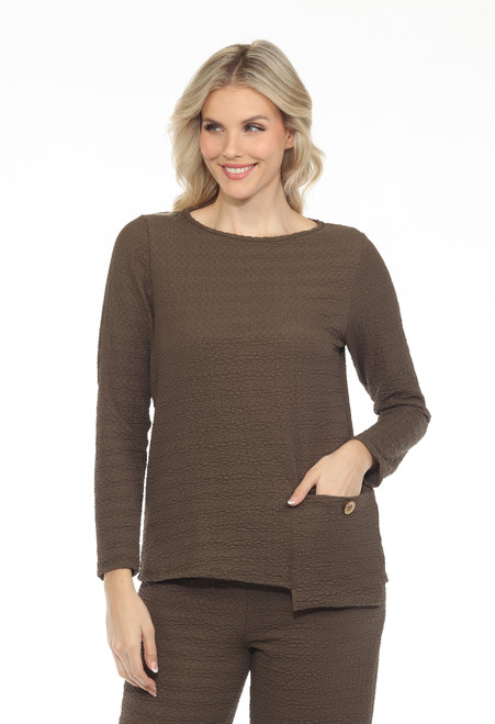 Inoah Olive Textured Top