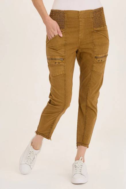 XCVI Distressed Copper Cotton Stretch Pull-On Pant