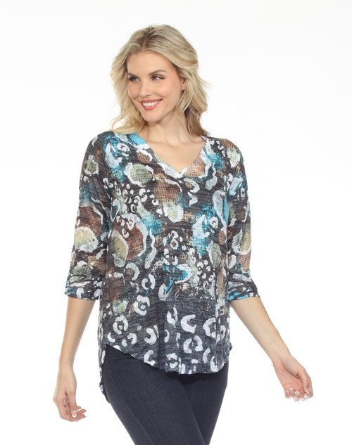 Inoah Brook Crinkle V-Neck Top