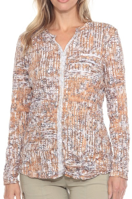 Carine Gold Weave Crinkle Top