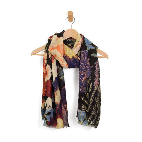 Joy Susan Black Floral Toadstool Scarf