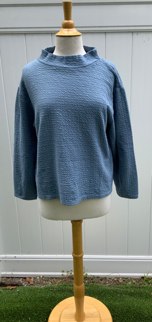 Cut Loose Pucker Doublecloth Mock Neck Top
