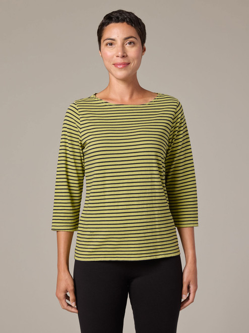 Cut Loose Navy/White Stripe Boatneck Tee