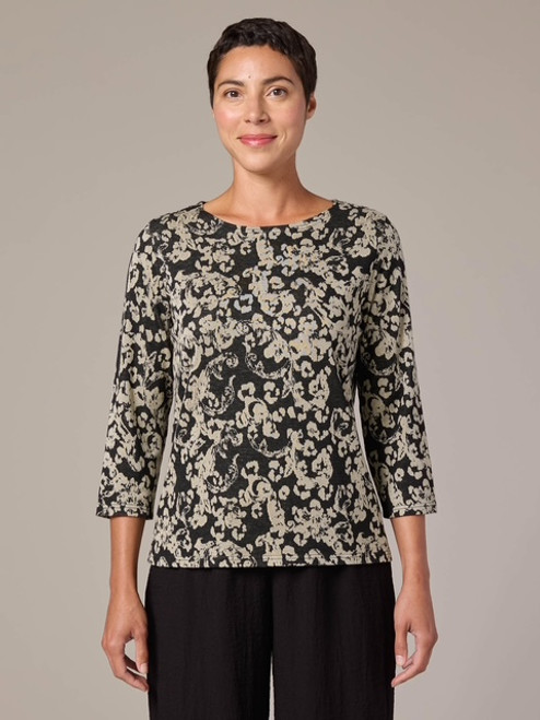 Cut Loose Floral Jacquard Boatneck Top