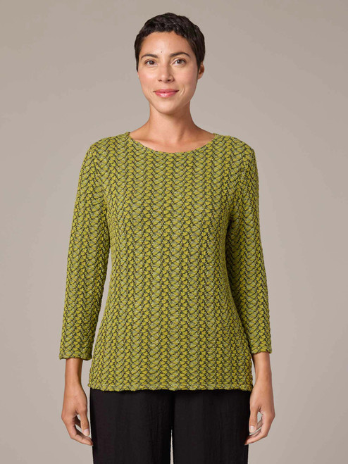 Cut Loose Grey Pucker Boatneck Top
