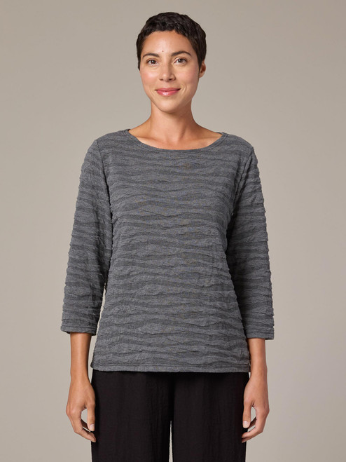 Cut Loose Texture Char Knit Top