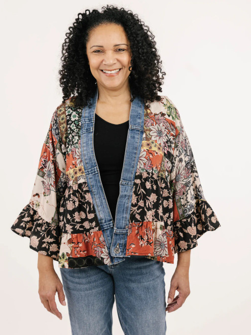 Shannon Passero Rust Denim Trim Jacket