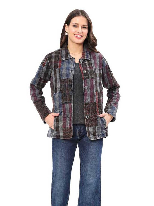 Parsley & Sage Cotton Plaid Reversible Jacket