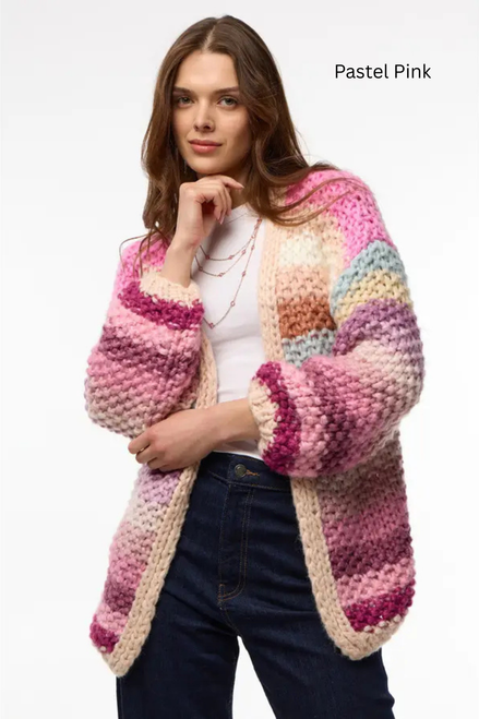 Saachi Rainbow Chunky Cardigan