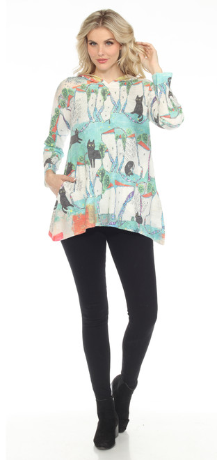 Inoah Catland Knit Hoodie Top
