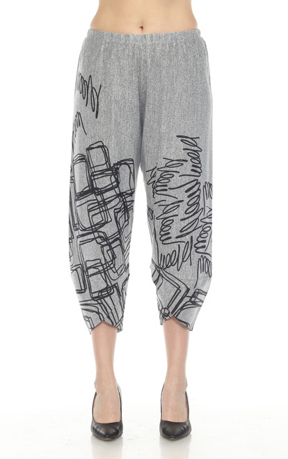 Inoah Scrawls Grey Knit Pant