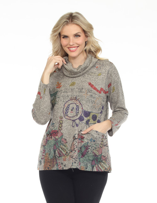 Inoah Pongo's Day Out Grey Knit Top