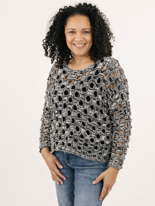 Shannon Passero Black Mix Holey Sweater