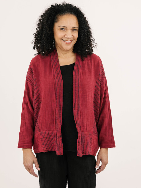 Shannon Passero Rhubarb Stripe Cotton Cardigan
