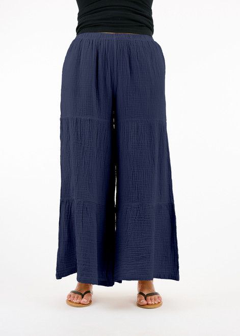 Shannon Passero Navy Cotton Palazzo Pants