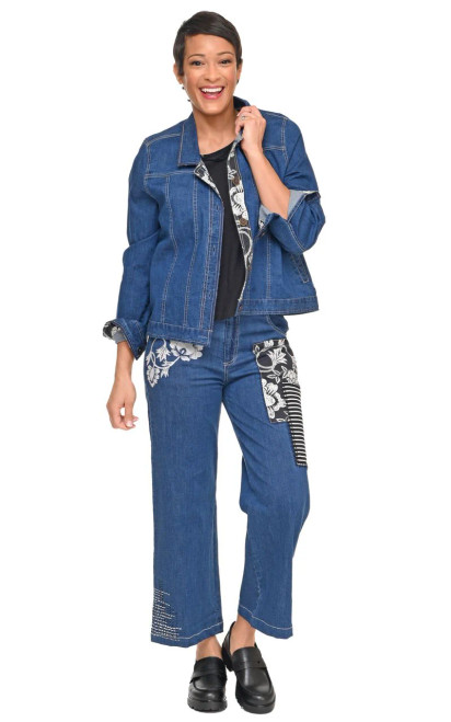Tulip Harvest Floral Cotton Wylie Denim Pant