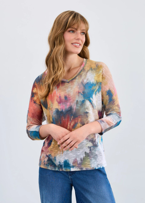 French Dressing Vibrant Ombre Slub Top