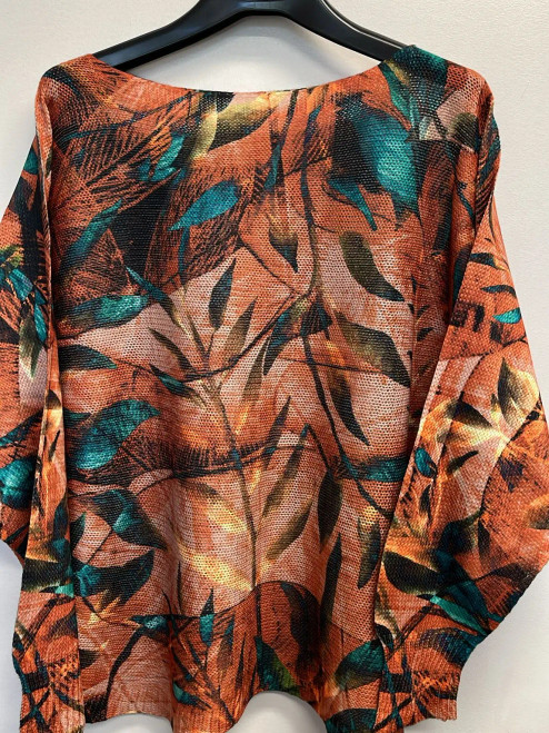 LOOWIE Rust Fall Printed Sweater