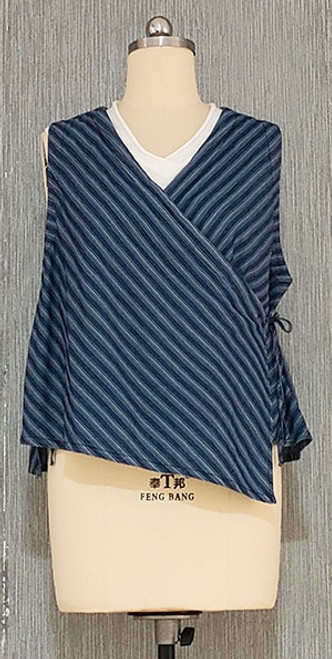Citron Bleu Stripe Crop Vest