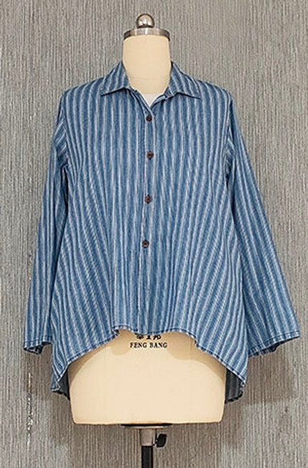 Citron Bleu Stripe Swing Shirt